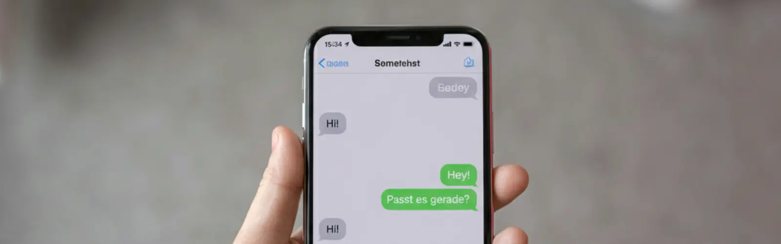 Nahaufnahme eines Chatverlaufs auf einem Smartphone.